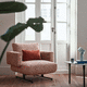 moderner Sessel / Stoff / regelbar / rosa