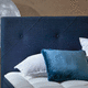 Kopfteil für Doppelbetten / modern / Stoff / blau