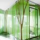 einfarbige Gardine / Polyester / waschbar / transparent
