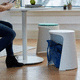 moderner Hocker / Stoff / Eiche / Buche