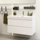 wandhängender Waschtisch-Unterschrank / Aluminium / melaminbeschichtet / modern