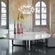 moderner Tisch / Aluminium / Gestell aus Aluminium / rund