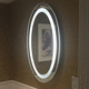 wandmontierter Spiegel für Badezimmer / modern / oval / weiß