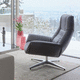 moderner Relaxsessel / Leder / Stahl / mit Fußstütze