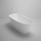 ovale Badewanne / freistehend / Keramik / weiß