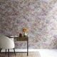 moderne Tapete / Stoff / Blumenmotiv / mehrfarbig