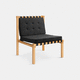 moderner Sessel / Stoff / Leder / Eiche