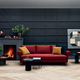 klassisches Sofa / Stoff / Leder / mit abnehmbarem Bezug