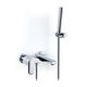 Einhebelmischer für Badewanne / für Dusche / wandmontiert / aus verchromtem Metall