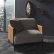 Design-Sessel / Leder / Metall / mit Kissen
