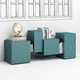 modernes Sideboard / lackiertes Holz / Verbundwerkstoff / grün