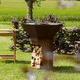 Holz-Gartengrill / bodenstehend / Einbau / Kohlenstoffstahl