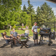Pelletgartengrill / auf Rollen / Stahl / Gusseisen