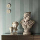 moderne Tapete / Streifenmuster / Stoffoptik / grau