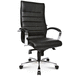 moderner Chefsessel / Leder / Metall / Hochlehner