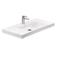 Wand-Waschbecken / Keramik / Mischbatterie / rechteckig