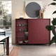 hohes Sideboard / modern / lackiertes Holz / Glas