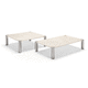 moderner Couchtisch / Sandstein / Gestell aus Metall / rechteckig