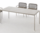 moderner Tisch / Aluminium / Laminat / Gestell aus rostfreiem Edelstahl