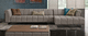 Modulsofa / modern / Leder / grau