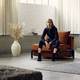 moderner Kaminsessel / Stoff / Leder / Bett