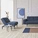moderner Kaminsessel / Stoff / Leder / Holz