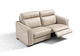 modernes Sofa / Leder / mit Fußstütze / beige