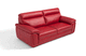 rotes Sofa / Leder / 3 Plätze