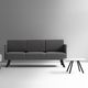 modernes Sofa / grau / Stoff / Stahl