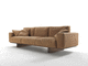 modernes Sofa / Leder / braun / Massivholz