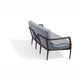 graues Sofa / Stoff / Holz / Zweisitzer