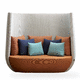 modernes Sofa / Stoff / mit Kissen / Hochlehner