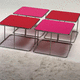 Beistelltisch / minimalistisches Design / MDF / Gestell aus Metall / rund