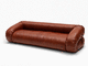 Bettsofa / modern / Leder / braun