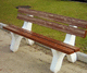 Beton-Gartenbank / glasfaserverstärkter Beton / mit Rückenlehne / mit Holzeffekt