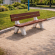 klassische Gartenbank / glasfaserverstärkter Beton / Beton / mit Rückenlehne