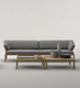 modernes Sofa / für Garten / grau / Holz