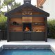 Holzkamin / Einbau / Einseitig / für Garten