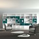 modernes Bücherregal / lackiertes Holz / Eiche / weiß