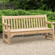 moderne Gartenbank / Teakholz / mit Rückenlehne / mit Armlehnen