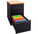 Metall-Büroschubladenschrank / Holz / Kunststoff / 3-Schubladen