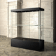 moderne Vitrine / Hartglas / Laminat / beleuchtet