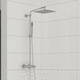 thermostatische Duschsäule / Messing / Chromoberfläche / wandmontiert