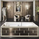freistehende Badewanne / Marmor / weiß
