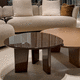 moderner Beistelltisch / Holz / Gestell aus Holz / rund