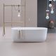 ovale Badewanne / freistehend / Mineralstein / weiß