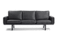modernes Sofa / Leder / schwarz / von Hans J. Wegner