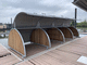 Stahl-Fahrradunterstand / gesichert / für öffentliche Bereiche / Holz