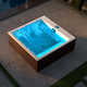 Whirlpool zum Aufstellen / quadratisch / Zweisitzer / Holz