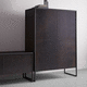 hohes Sideboard / modern / Metall / Glas